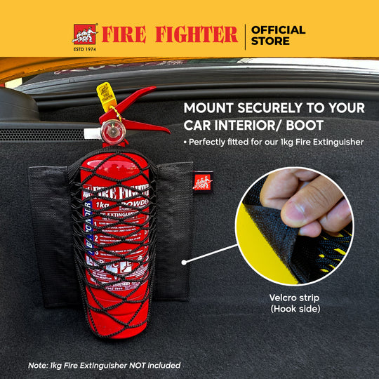 1KG ABC Dry Powder Fire Extinguisher + FF Flex-Mount Bundle Pack
