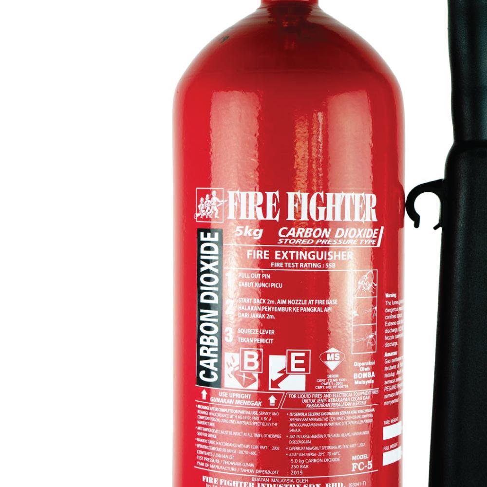 5KG Carbon Dioxide (CO2) Fire Extinguisher (Bomba License Included) - Fire Fighter Industry