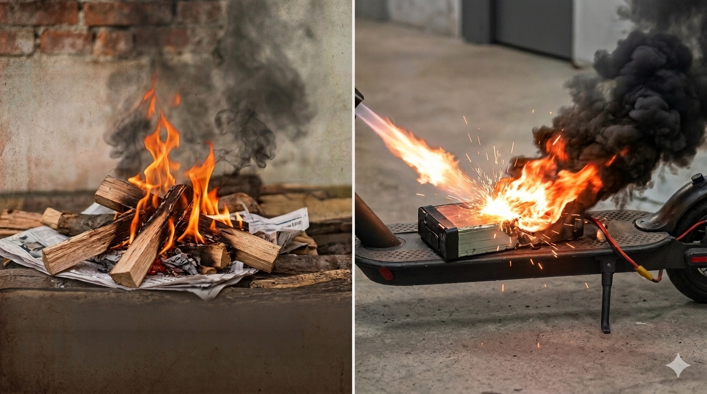 Lithium-ion vs regular fires