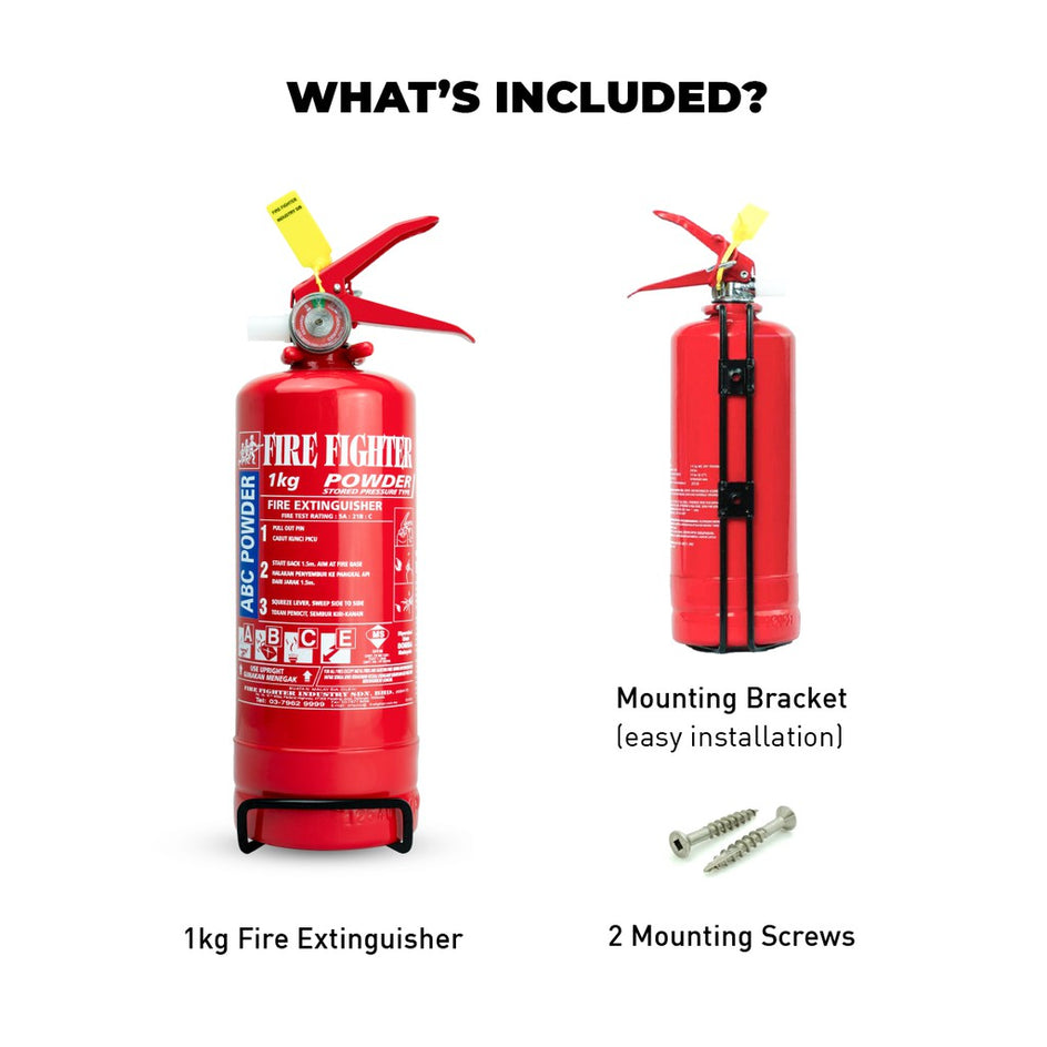 1KG ABC Dry Powder Fire Extinguisher (Puspakom, Bomba & Sirim Approved)