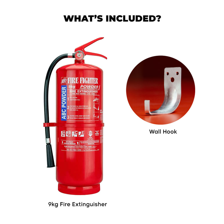 9KG ABC Dry Powder Fire Extinguisher (BOMBA LICENSE INCLUDED)