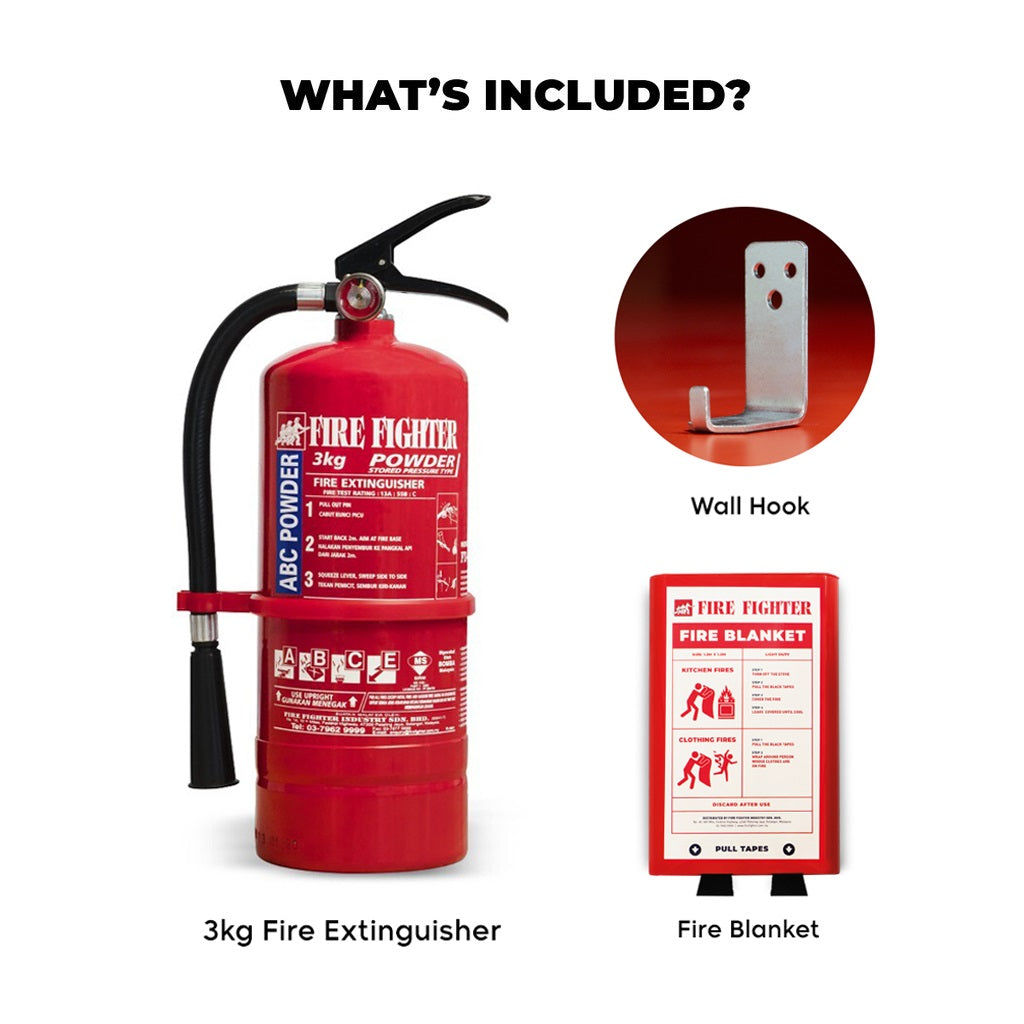 Fire Fighter 9KG ABC Dry Powder Fire Extinguisher (BOMBA LICENSE INCLUDED)  – Fire Fighter Industry
